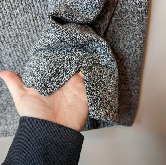 Vintage Salt Pepper V  Neck Long Sleeve Knit Sweater Women Size 1 - Picture 7 of 8